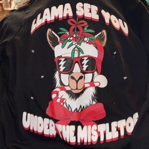 Black Llama Christmas Sweatshirt light up Size Men’s Large